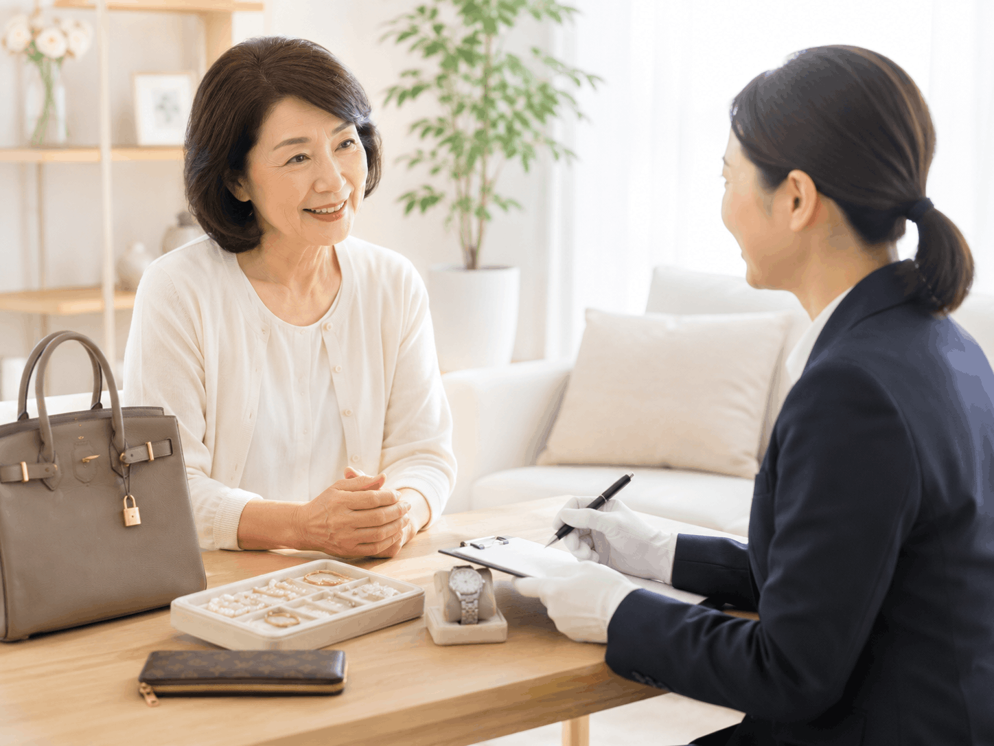 女性でも相談しやすい丁寧な出張査定のイメージ