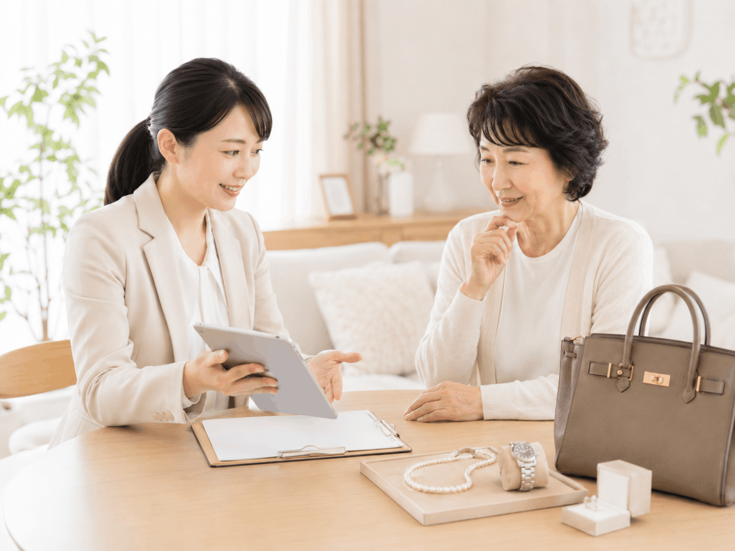 その場で査定額を確認するイメージ